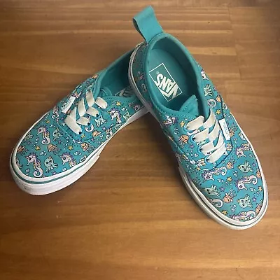 Vans “Off The Wall” Kids Era US Size 1 Aqua Under The Sea Slip-On Casual Shoe • $22