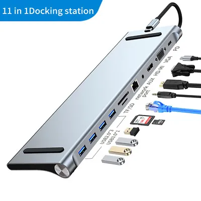 11-in-1 Type C Dock Hub USB C Laptop Docking Station Adapter For MacBook DELL HP • $39.80