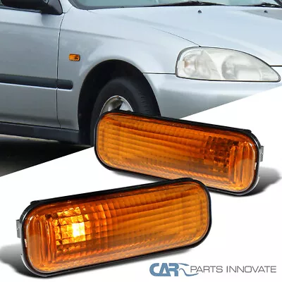 Fit 96-00 Honda Civic JDM Dome Amber Fender Side Markers Signal Corner Lights • $13.95