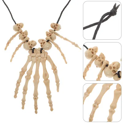  Halloween Bone Pendant Gothic Skull Necklace Costumes For Men • $8.56