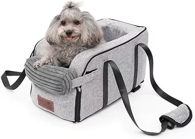 Grey Dog Car Seat  Center Console Seat Travel Carrier Bed Pet Cat Puppy Booster • £20