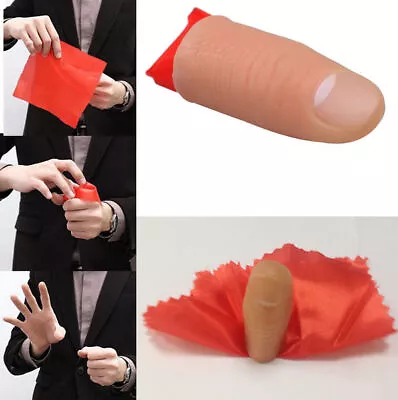 2x Magic Thumb Scarf Trick Rubber Close Up Vanish Appearing Finger Trick Props • £3.59