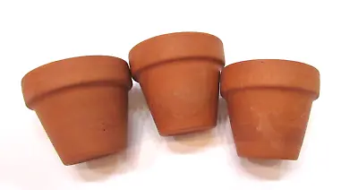 Set 3 Traditional Terracotta Clay Mini 2  Flower Pot Starter Planters Dollhouse • $15