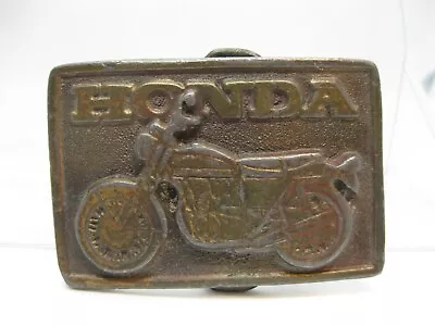 Vintage 1970s HONDA FOUR Motorcycle Metal Belt Buckle • $16.95