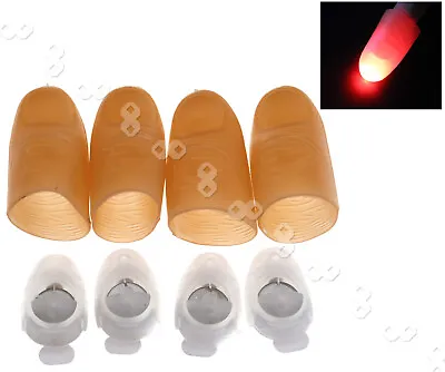 4 Pcs Magic Light Up Thumb Props Fingers LED Trick Finger Lights Red • £6.56