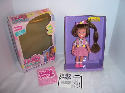 PLAYSKOOL DOLLY SURPRISE ~ BUTTON BELLE ~ HAIR GROWS ~ COMPLETE W/BOX ~ 1989 • $7.50