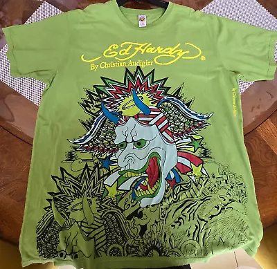 Ed Hardy By Christian Audigier Men's Green DragonXX Large T-shirt • $10.50