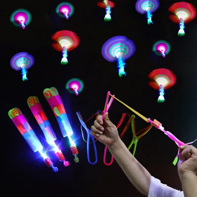 50-1X Led Glow Stick Shooters Helicopter Rocket Flying Toy Flash Light Fun Game • $9.12