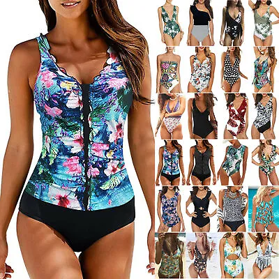 £14.63 • Buy Women Floral Monokini One Piece Swimsuit Swimwear Beach Push Up Swimming Costume