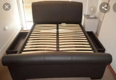£250 • Buy King Size Brown Leather Bed From Bensons For Beds