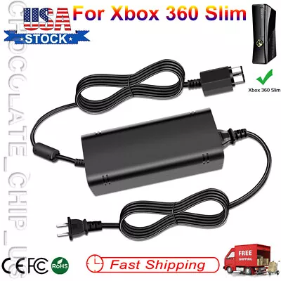 For Xbox 360 Slim Console Power Supply Brick AC Adapter Charger With Power Cord • $17.89