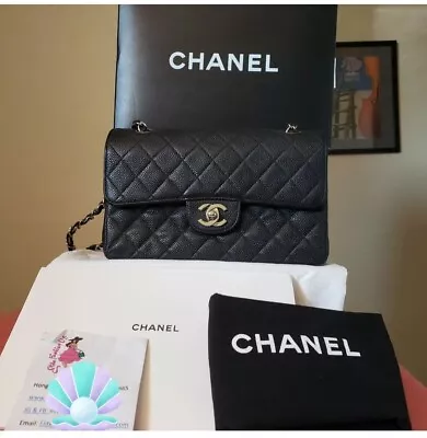 $5950 • Buy  CHANEL Classic Small Double Flap Bag Black Caviar Silver Hardware Vintage