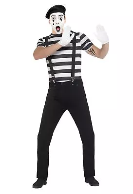 Adults Unisex Mime Artist Theatrical Costume 1920's French Actor Fancy Dress • £19.95