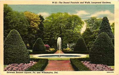 Vintage Postcard- THE ROUND FOUNTAIN AND WALK LONGWOOD GARDENS KEN Early 1900s • $8.95