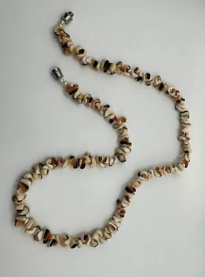 VTG 1970s Surfer Natural Hawaiian Tiger Puka Shell Necklace Choker 16.5” • $22.49