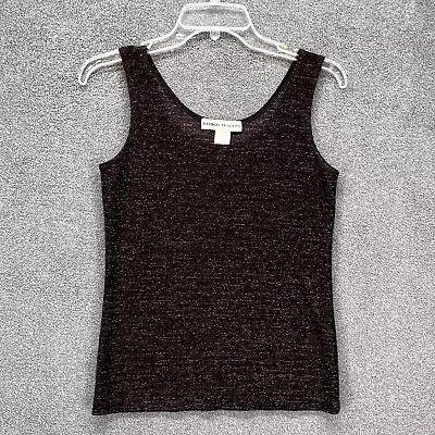 Bamboo Traders Top Womens Small Brown Silver Sparkle Stretch Scoop Neck Tank • $11.04
