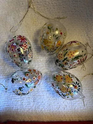 Vintage Glass Hand Painted Decorate Eggs • $15