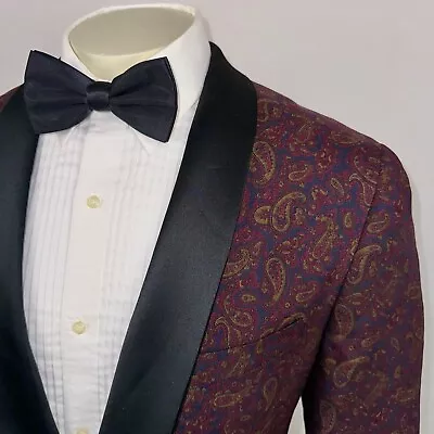 Chaps Ralph Lauren Tuxedo Jacket Suit Dinner Blazer Coat Vtg 90s Paisley Mens 42 • $79.99