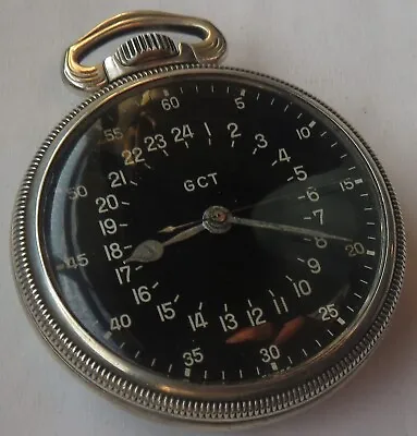 Longines GTC 24 Hours Military Chronometer Pocket Watch Open Face Silver Case • $1575