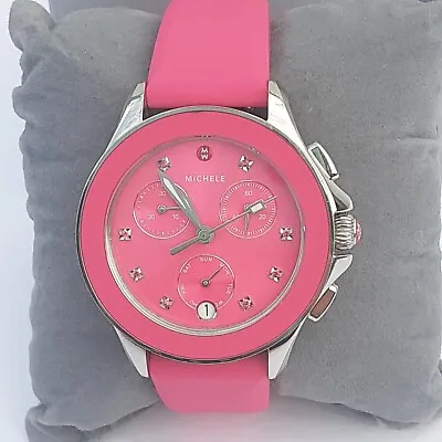 Michele Cape Chronograph MX08607 Hot Pink Dial Watch MWW27C1000010  • $195