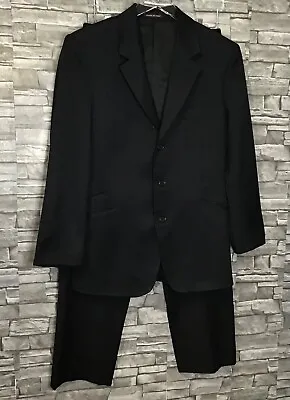 Paul Smith Mens Two-Piece Black Striped Trousers Jacket Suit Size 38S - M201 • $100