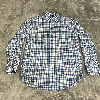 Vineyard Vines Shirt Mens Small Blue Blue Plaid Cooper  Long Sleeve Premium 120s • $11.97