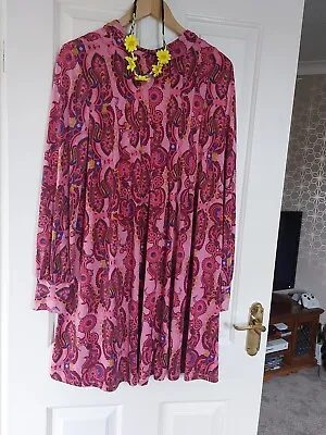 South Hippy Chic 60's 70's Style Dress With Flower Headband Gr8 4 Fancy Dress 16 • £18