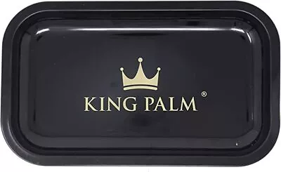 King Palm | Small Metal Rolling Tray | Black | 10.5 X 6.5 Inch • $8