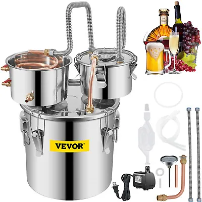 VEVOR Alcohol Distiller 3Gal/12L Alcohol Still Home Brew Wine Making Kit 3 Pot • $87.99