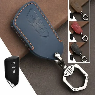 Genuine Leather Car Remote Key Fob Case Cover Holder For VW Golf 8 Mk8 GTI GTD R • $28.88