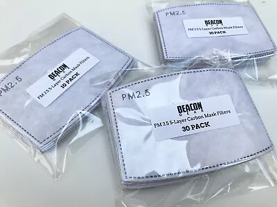 PM2.5 Face Mask Filters - 5 Layer Carbon Filters Replacement For Face Masks • $10.99