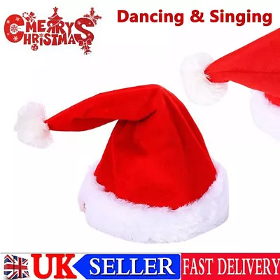 Christmas Xmas Novelty Santa Hat Cap For Musical Singing Moving Dancing Toy UK • £9.29