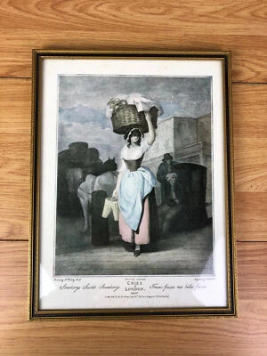 £29.99 • Buy Vintage Framed Print Cries Of London Plate 9 Strawberries Scarlet Strawberries 