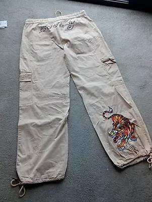 Ed Hardy Cargo Trousers 8-10 • £22