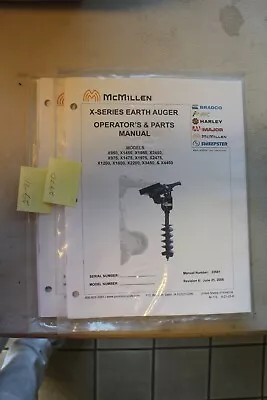 McMillen X Series Auger X950 To X4450 Operator's Manual & Parts Manual 2005 • $14.95