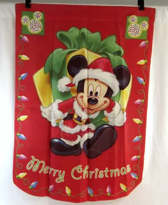Mickey Mouse Santa Merry Christmas Garden Flag Hamilton Collection Disney • $16.99