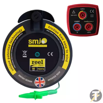£59.50 • Buy SMJ-50MTL Reel Pro 50m R2 Wander Test Lead + R2 Ring Mains Socket Adaptor LDMR2