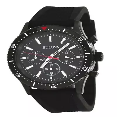 Black IP Chronograph Sport Watch 98A267 - Bulova Men's • $89.95