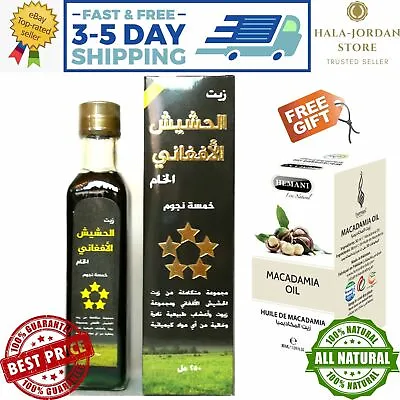 Afghan Hashish Oil 5 Stars Hair Growth Complete Set Natural With Macadamia Oil • $57.20