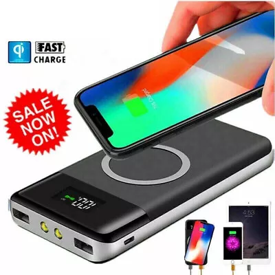 Qi Wireless Power Bank  Backup Fast Portable Charger External Battery • $14.99