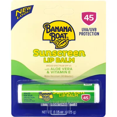 Banana Boat Aloe Vera With Vitamin E Sunscreen Lip Balm SPF 45 0.15 Ounce • $7.32