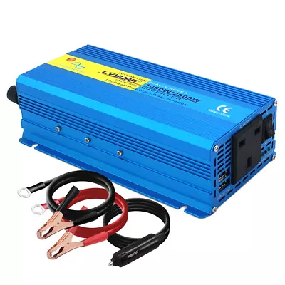£79.99 • Buy 1000W 2000W Pure Sine Wave Power Inverter Converter DC 12V To 230V 240V USB Car