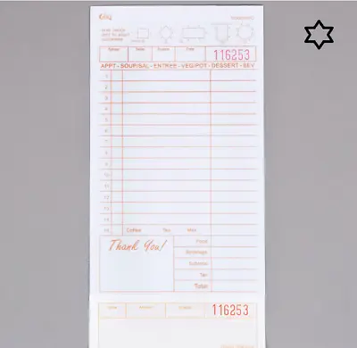 2000/Case 2 Part Tan White Carbonless Guest Check Bottom Receipt Pad Restaurant* • $85.20