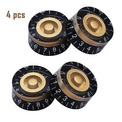 $10.49 • Buy Set Of 4 Black Gold Guitar Speed Control Knobs For Gibson Les Paul Strat Guitars