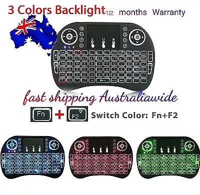 I8Mini 2.4G 3 BACKLIT Colours Wireless Mouse Keyboard Touchpad PC/Android TVbox  • $26.99