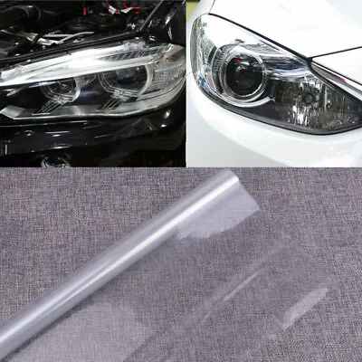 Car Front Headlight Tint Cover Film Overlay Vinyl Wrap Sheet Clear Universal Fit • $7.99