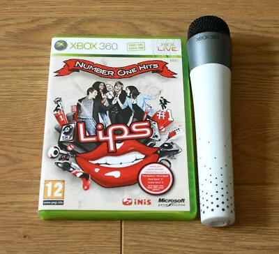 Xbox 360 Official White Wireless Microphone & Lips Number One Hits Karaoke Game • £19.93