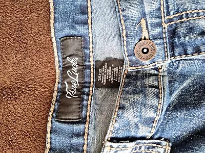 True Luck Straight Jeans Size 34x32 Embroidered • $20