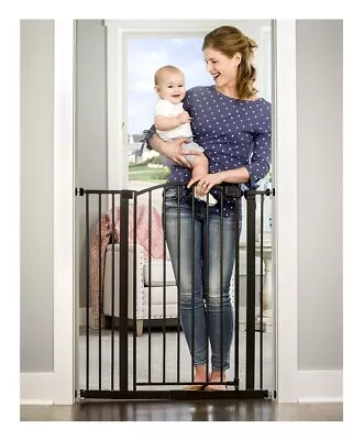 36 Baby Safety Gate Extra Tall Walk Thru Pet Fence Indoor Security Dog Door Wide • $36.99