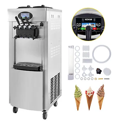 VEVOR Soft Serve Ice Cream Machine 20-28L/H Commercial Yogurt Maker 3 Flavors • $1439.99